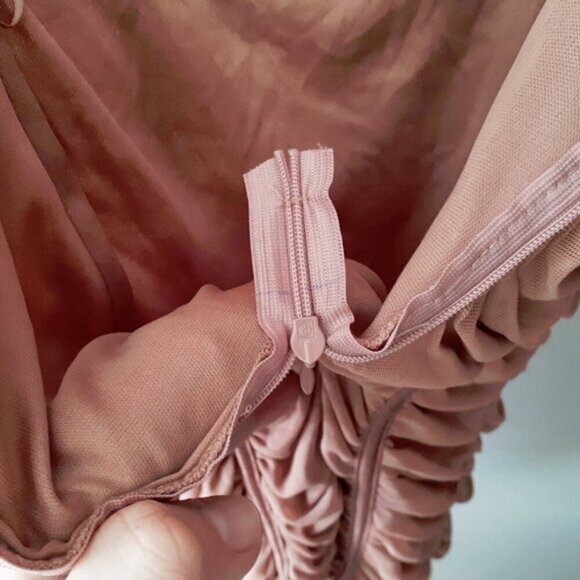 NWOT Zara dusty rose ruched tulle corset mini dress XS - Picture 15 of 16